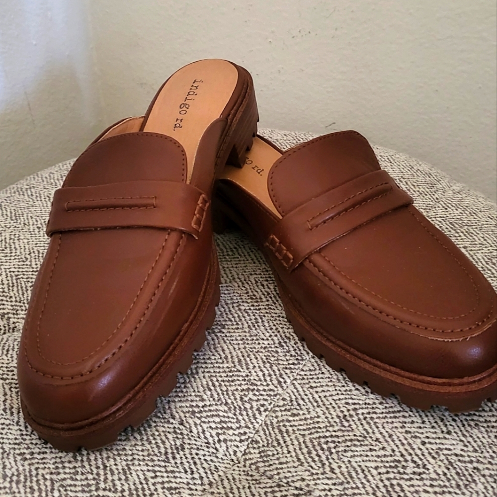 Indigo- Brown Loafers - Size 8
